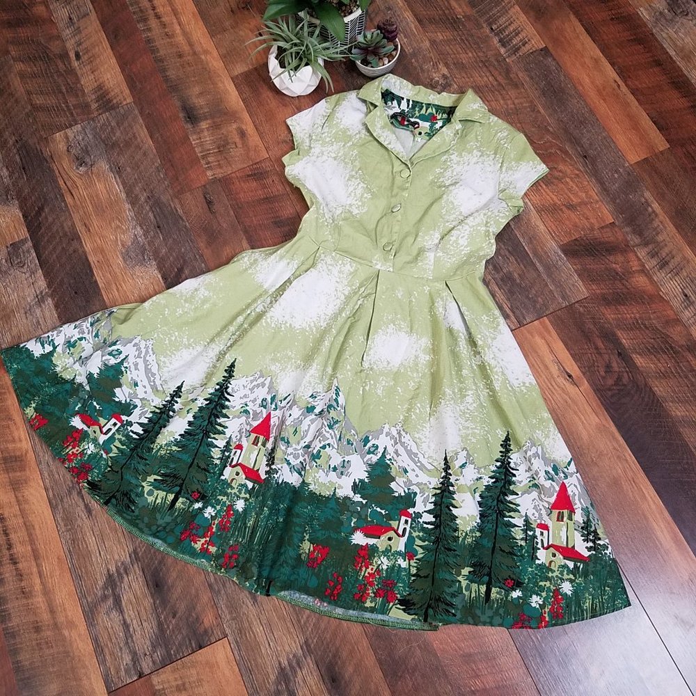 Modcloth Sucrefas Alpine Mountain Dress Sz. L